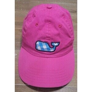 Vineyard Vines Women’s Hat Baseball Cap Plaid Whale Patch Adjustable Hot Pink